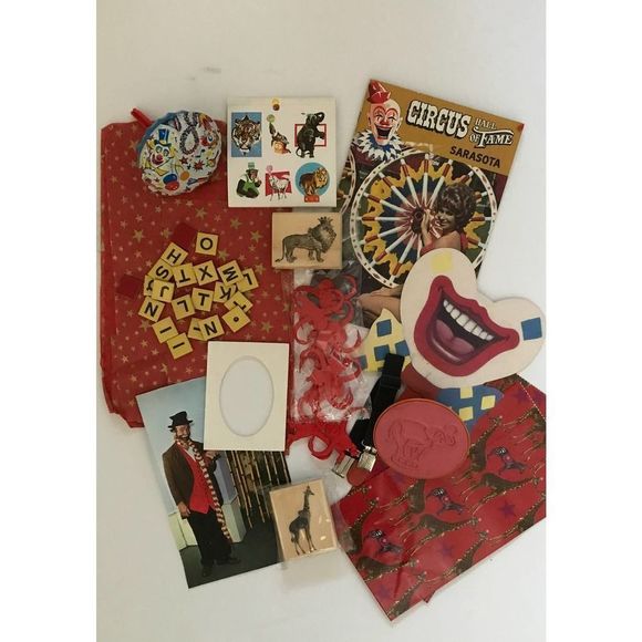 None Other - Circus Party Supplies, Bags and Stickers, Vintage Circus Hall of Fame Brochure